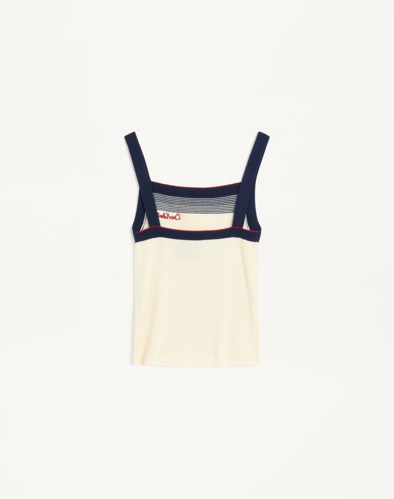 Valentino Wool Top Woman Birch/Navy Xl