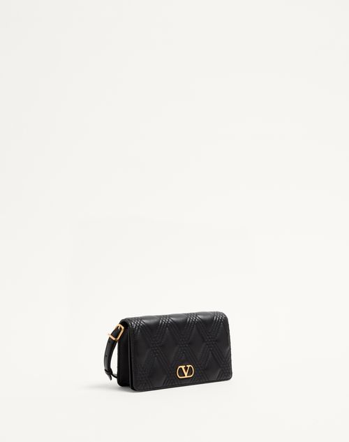 Valentino Garavani - Valentino Garavani Quiltie 67 Mini Shoulder Bag In Quilted Nappa Leather - Black - Woman - Shelf - W Bags - Quiltie 67