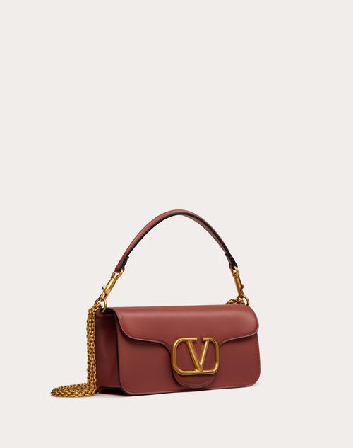 Valentino Garavani - Locò Calfskin Shoulder Bag - Gingerbread - Woman - Valentino Garavani Loco