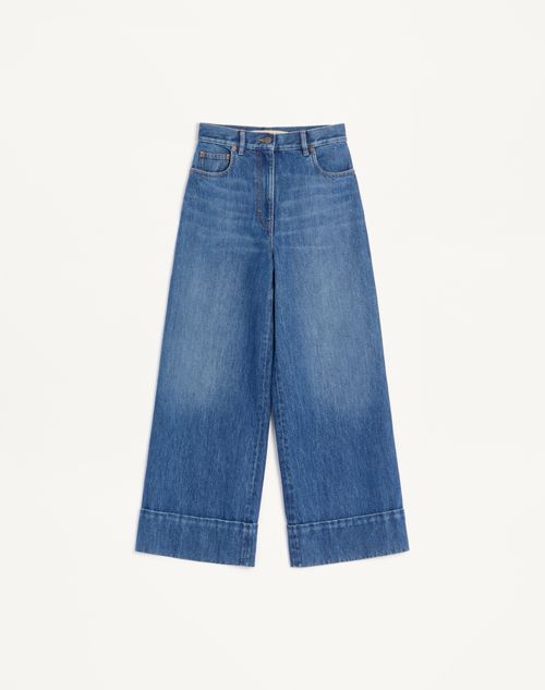 Valentino - Denim Trousers - Blue - Woman - Denim