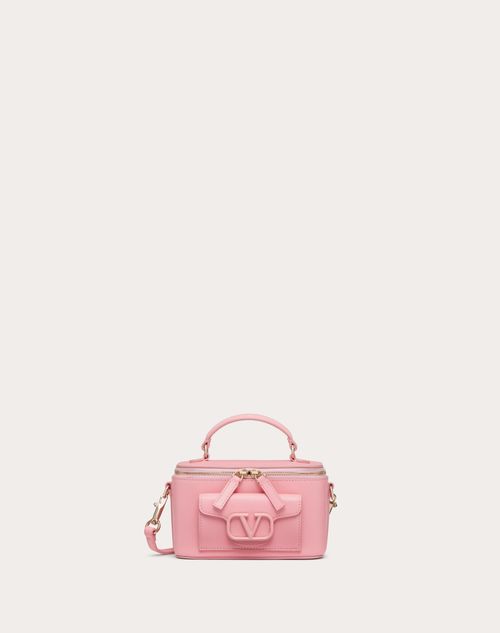 Valentino Garavani - Mini Valentino Garavani Locò Handbag In Calfskin - Rock Pink - Woman - Wallets And Small Leather Goods