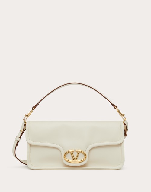 Valentino Garavani VLogo leather shoulder bag - Silver