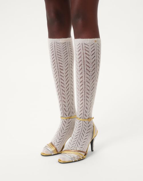 Valentino Garavani - Ladycrush Sandal In Laminated Nappa With Crystals 85mm - Multicolour/silver - Woman - Sandals