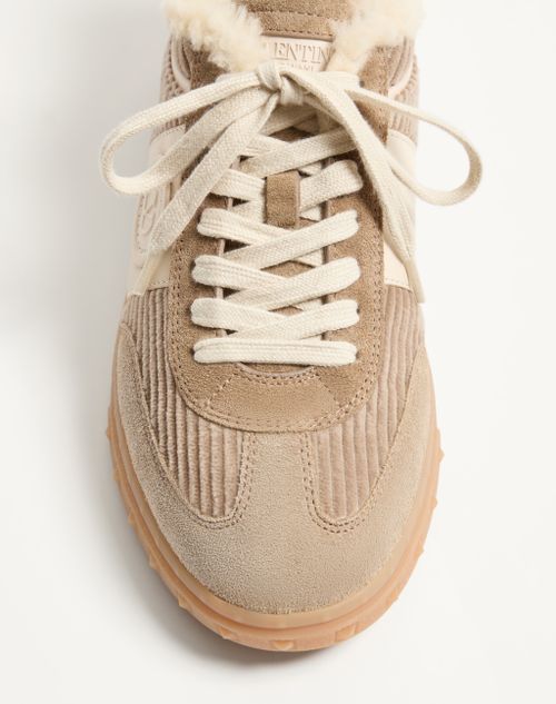 Valentino Garavani - Upvillage Corduroy Sneaker - Beige/ivory - Woman - Sneakers