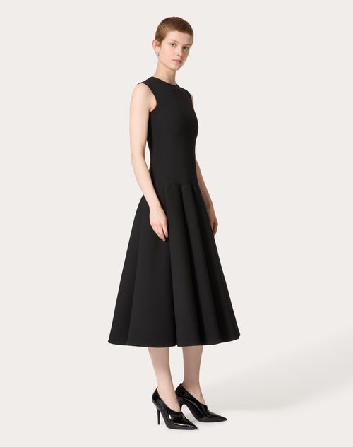 Valentino - Robe Mi-longue En Crêpe Luxury - Noir - Femme - Robes