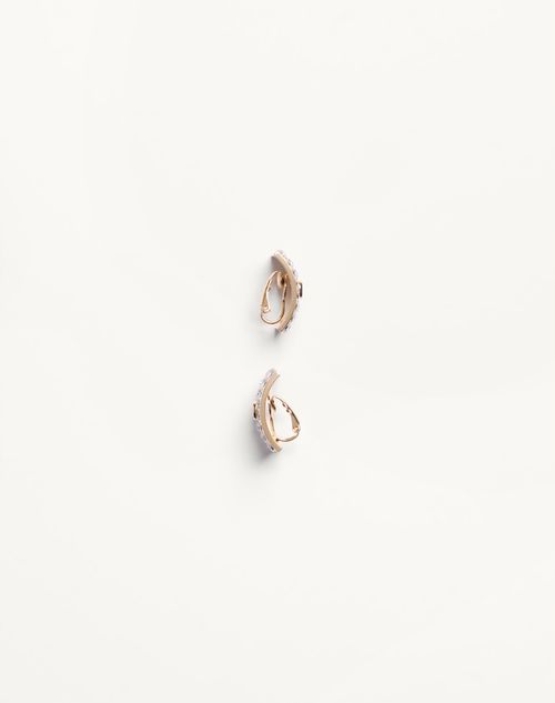 Valentino Garavani - Valentino Vlogo Signature Rhinestone Earrings In Metal And Swarovski® Crystals - Gold/crystal - Woman - Jewelry