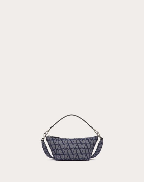 Valentino Garavani - Denim-effect Toile Iconographe Jacquard Fabric Crossbody Bag - Denim/black - Man - Shoulder Bags