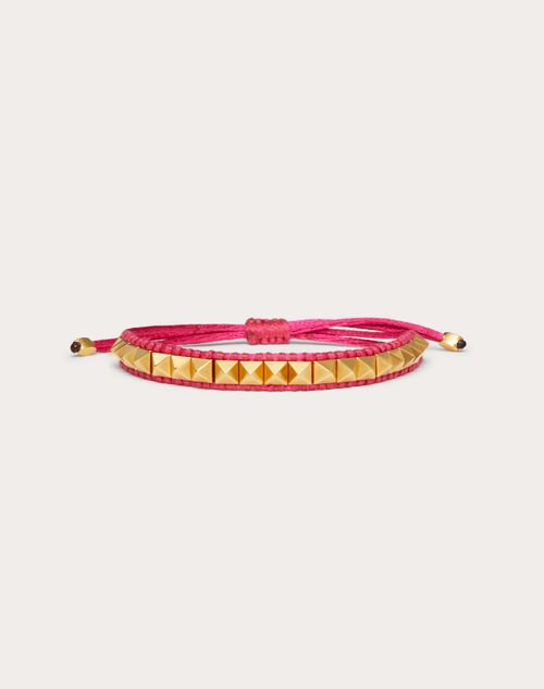 Valentino Garavani - Valentino Color Signs Bracelet In Cotton And Metal - Pink - Woman - Bracelets