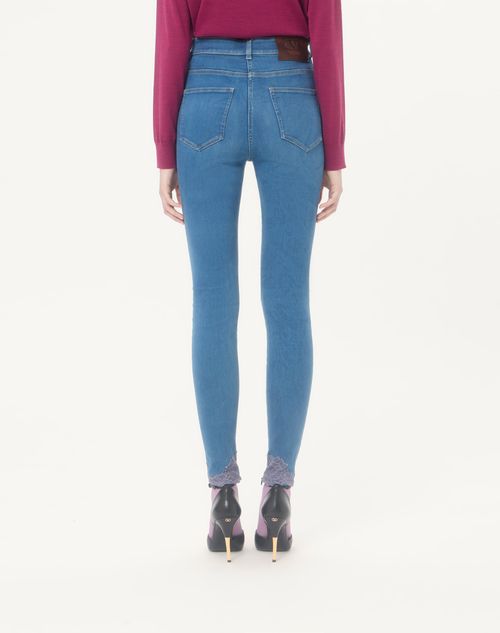 Valentino - 레이스가 달린 데님 바지 - 데님 - 여성 - 데님