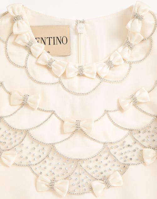 Valentino - Embroidered Crepe Couture Short Dress - Ivory - Woman - Dresses