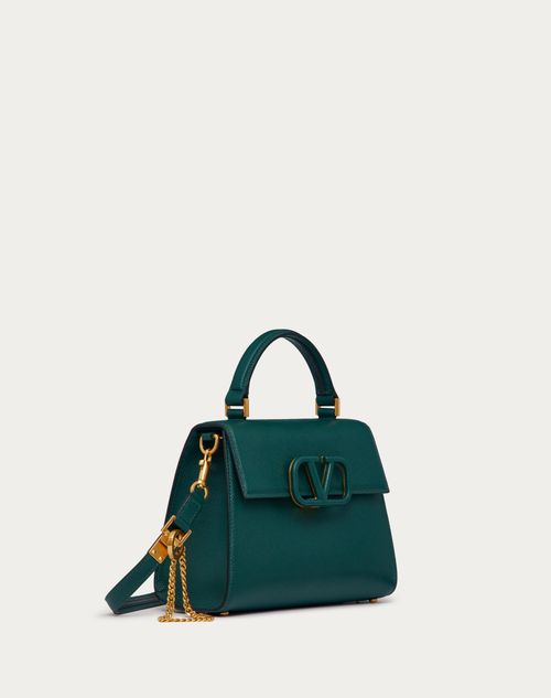 Small Vsling Grainy Calfskin Handbag for Woman in English Green