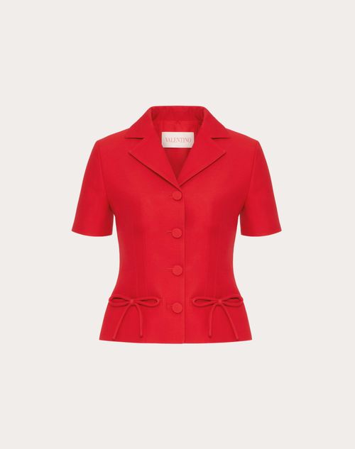 Valentino - Chaqueta De Crepe Couture - Rojo - Mujer - Abrigos Y Chaquetas