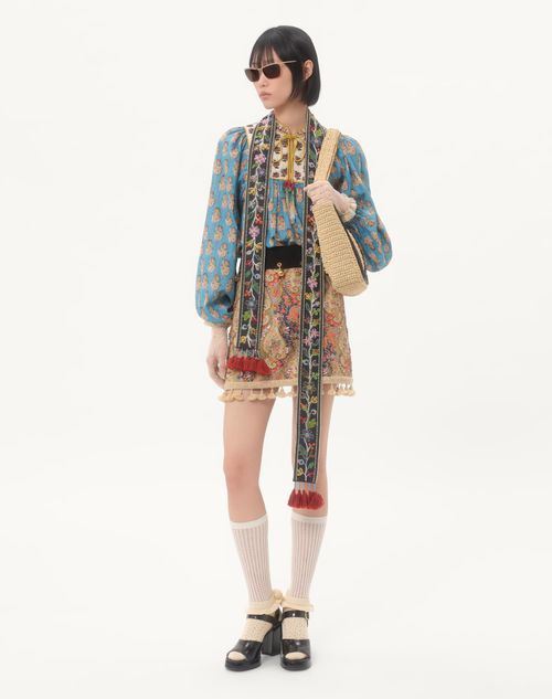 Valentino - Cotton And Lurex Top With Embroidered Petales D'amour Print - Woman - Gifts For Her