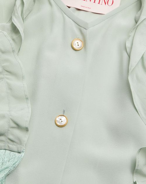 Valentino - Crepe De Chine Shirt - Dirty Sage - Woman - Shirts And Tops