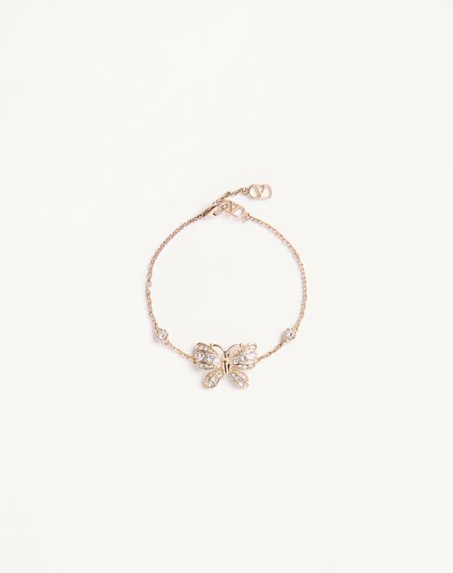 Valentino Garavani - Flutterby Bracelet In Metal And Swarovski® Crystals - Platinum/crystal - Woman - Accessories