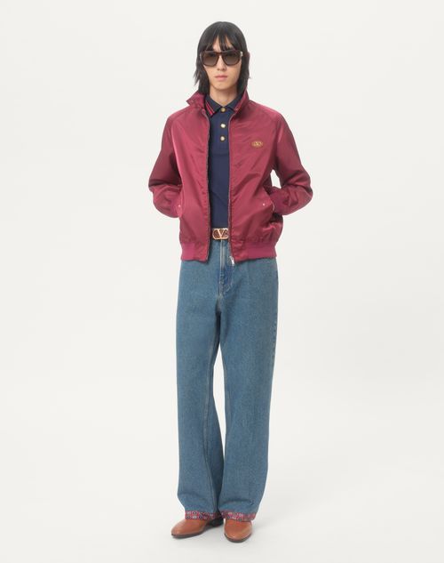 Valentino - Cotton Piqué Polo Shirt With Vg Embroidery - Blue - Man - New Arrivals