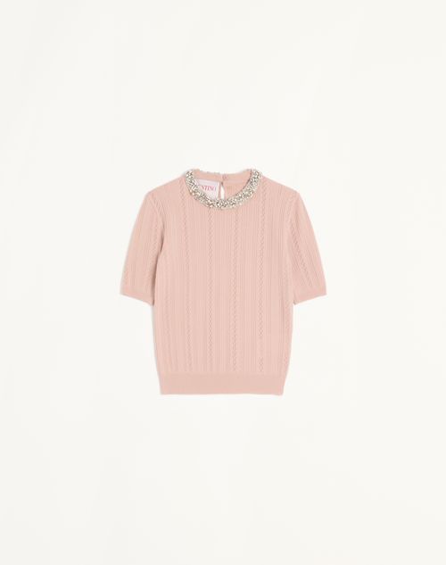 Valentino - Embroidered Wool Sweater - Nude - Woman - New Arrivals