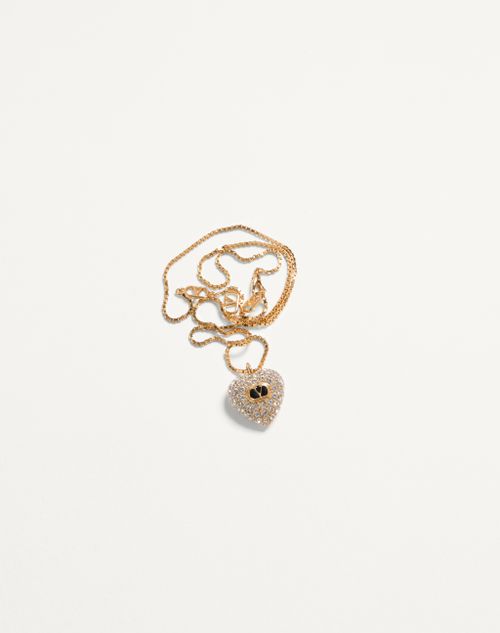 Valentino Garavani - Coeur Royal Necklace In Metal, Enamel And Swarovski® Crystals - Gold/crystal - Woman - Jewellery