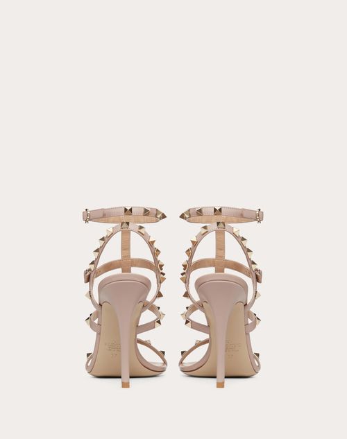 Rockstud Calfskin Ankle Strap Sandal 100 Mm for Woman in Skin ...