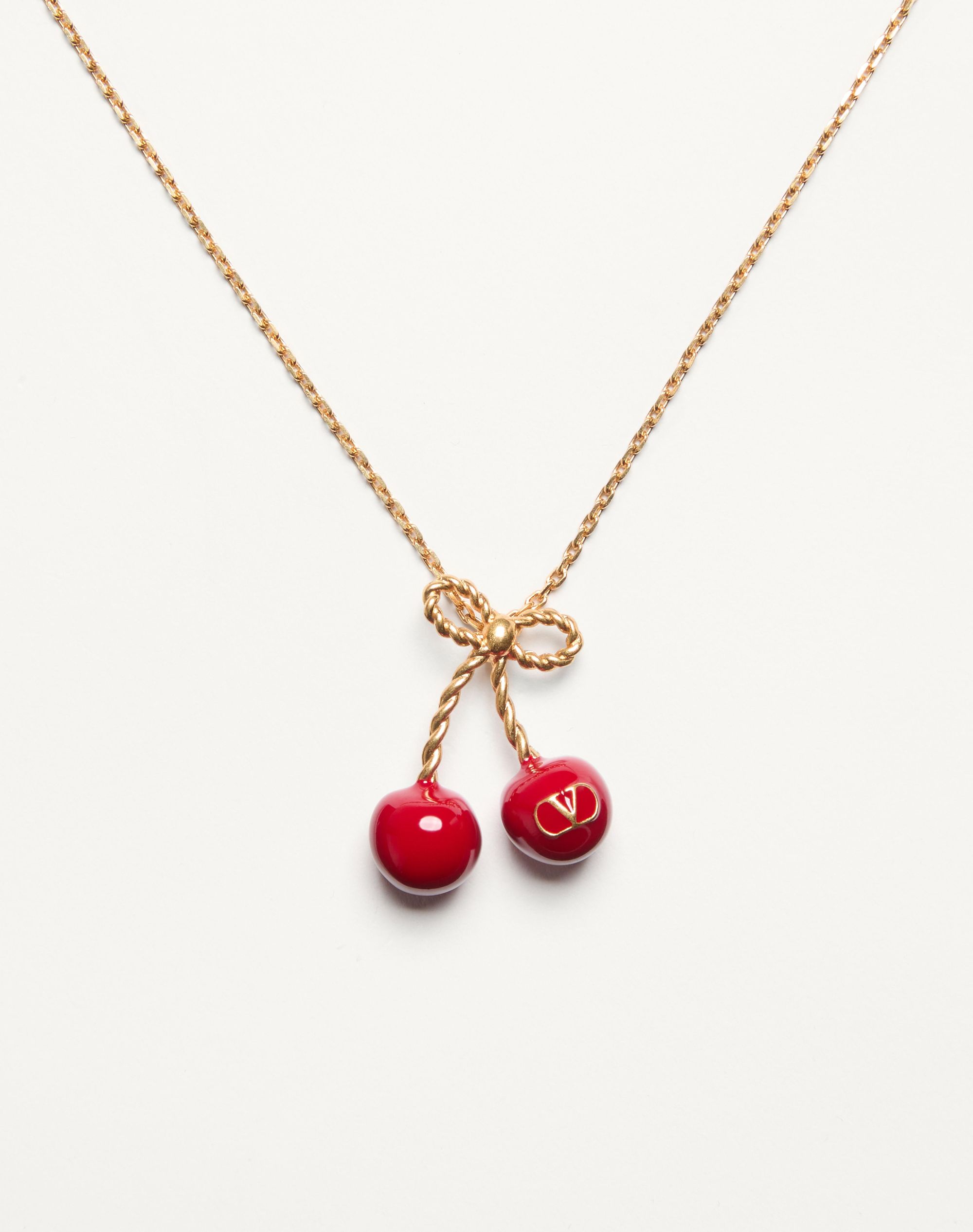 CHEZ VALENTINO CHERRYFIC METAL AND ENAMEL NECKLACE?quality=80&size=35&format=auto