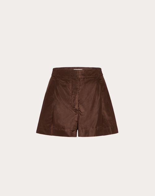Valentino - Washed Taffeta Shorts - Brown - Woman - Shorts