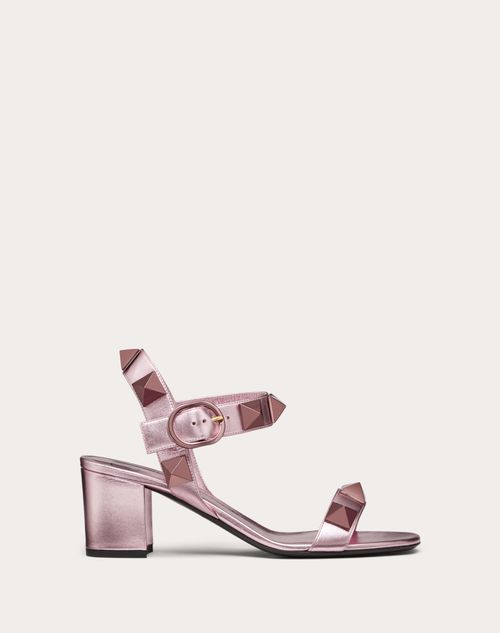 Valentino Garavani - Roman Stud Laminated Nappa Leather And Matching Stud Sandal 60mm - Light Pink - Woman - Roman Stud Sandals - Shoes