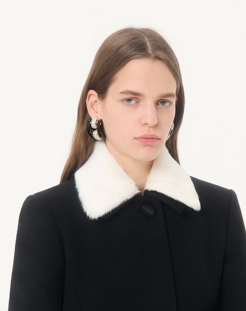 Valentino Garavani - Pas Plus Metal, Enamel And Swarovski® Crystal Earrings - Black/gold - Woman - Fashion Jewelry