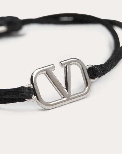 Valentino Garavani - Vlogo Signature Cotton Bracelet - Black - Man - Jewelry