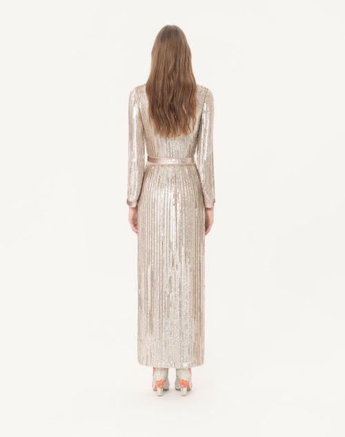Valentino - Embroidered Chiffon Dress - Silver/pink - Woman - Gowns