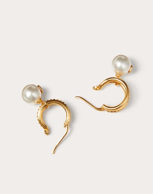 Valentino Garavani - Vlogo Signature Metall-ohrringe Mit Swarovski®-perlen - Gold - Frau - Schmuck & Uhren