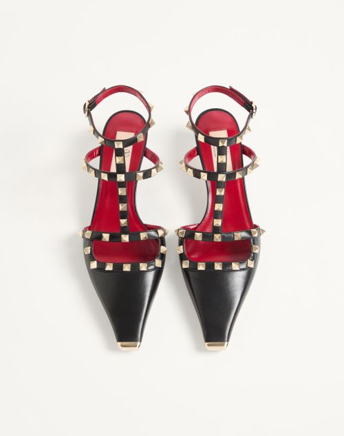Valentino Garavani - Rockstud Court Shoes In Kid Leather 40mm - Black - Woman - Pumps And Slingbacks