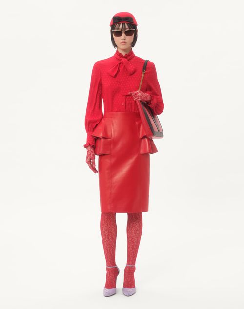Valentino - Crepe De Chine Shirt With Cour De Coeur Print - Paris - Woman - Shirts And Tops