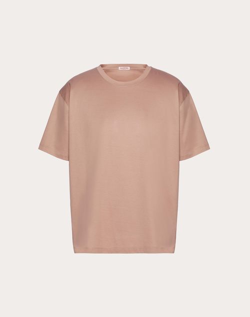 Valentino - Cotton Crewneck T-shirt - Light Camel - Man - Tshirts And Sweatshirts
