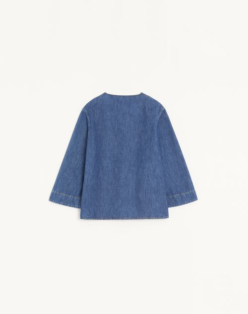 Valentino - Denim Chambray Shirt - Blue - Woman - Denim