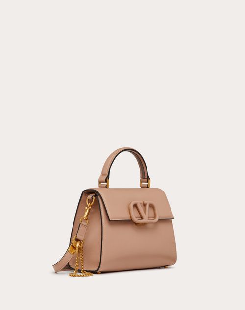 Valentino Garavani - Petit Sac À Main Vsling En Veau Grainé - Poudre - Femme - Sacs À Main