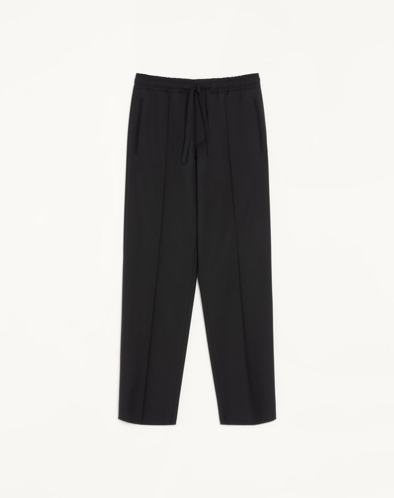 Pantalon Laine Broderie VLogo Noir — Valentino