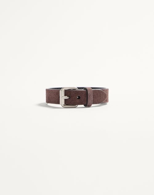 Valentino Garavani - Vlogo Signature Suede And Metal Bracelet - Brown - Man - Jewelry