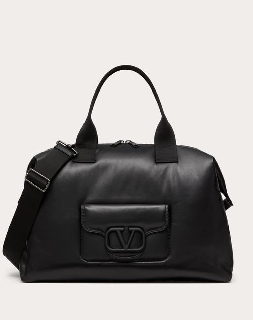 Red Valentino BORSA DA VIAGGIO VALENTINO GARAVANI NOIR IN NAPPA