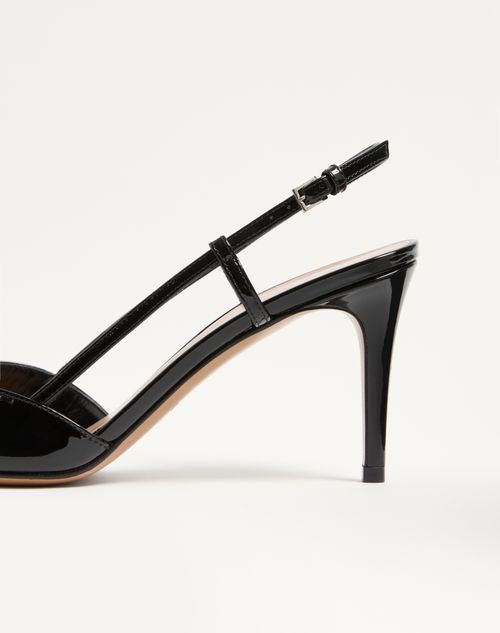 Valentino Garavani - Décolleté Slingback Vlogo Signature In Vernice 80mm - Nero - Donna - Décolleté E Slingbacks