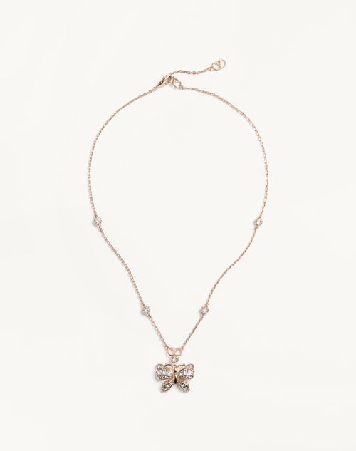 Valentino Garavani - Flutterby Metal And Swarovski Crystals Necklace® - Platinum/crystal - Woman - Jewellery