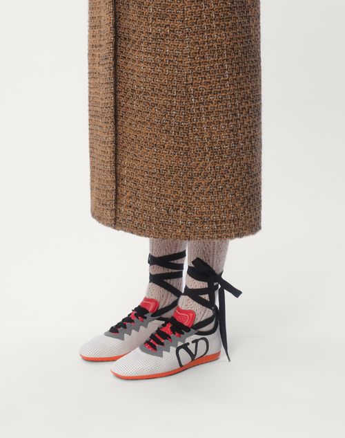 Valentino Garavani - Chromathon Sneaker In Perforated Nappa - White/gray/black - Woman - Sneakers