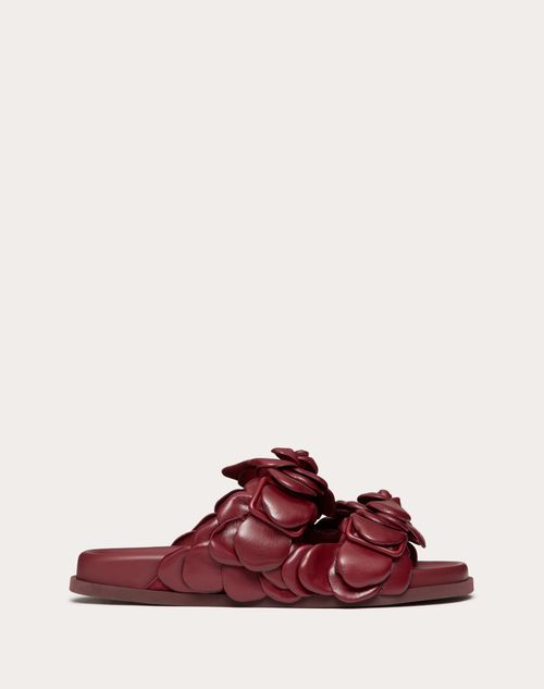 Valentino Garavani - Valentino Garavani Atelier Shoes 03 Rose Edition Slide Sandal 35 Mm - Cherry - Woman - Woman Shoes Sale
