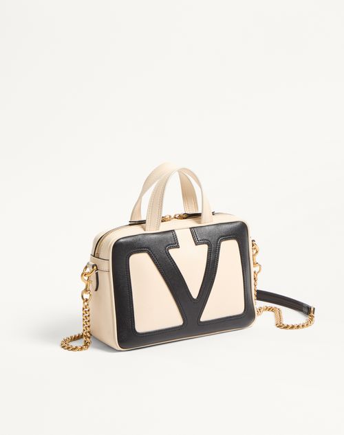 Valentino Garavani - Valentino Garavani Viva Superstar Nappa Handbag - Butter/black - Woman - Top Handle Bags