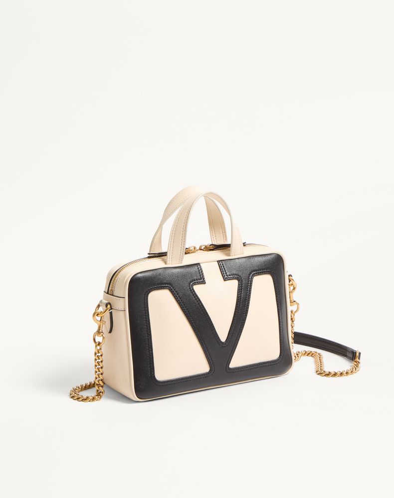 Valentino Garavani Viva Superstar Nappa Handbag Woman Butter/Black Uni