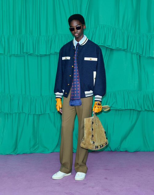 Nylon Cuffed Gabardine Pants for Man in Nut | Valentino US Nylon Cuffed Gabardine Pants for Man in Nut | Valentino US