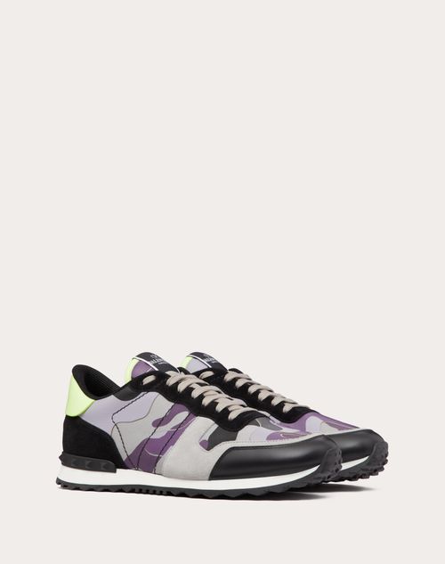 Valentino Garavani - Camouflage Rockrunner Sneaker - Grey/lilac/black - Man - Trainers