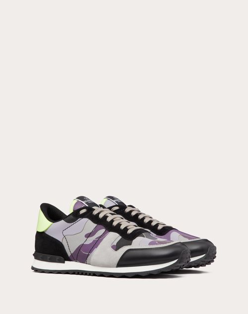 Valentino Garavani - Camouflage Rockrunner Sneaker - Grey/lilac/black - Man - Rockrunner - M Shoes