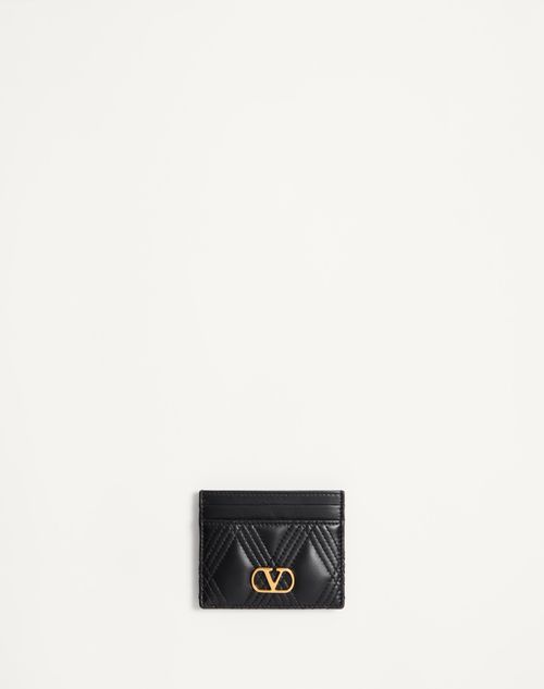 Valentino Garavani - Valentino Garavani Quiltie 67 Cardholder In Quilted Nappa Leather - Black - Woman - Wallets And Small Leather Goods