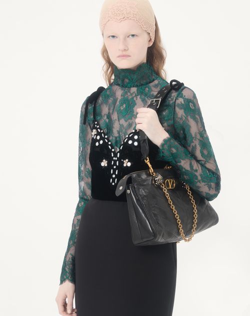 Valentino - Embroidered Crepe Couture Short Dress - Black - Woman - Dresses
