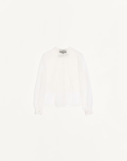 Valentino - Organza Shirt - Ivory - Woman - Shirts & Tops